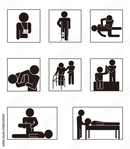 Physical Therapy and Rehabilitation Illustrations icon