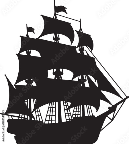 Sailing Ship on Ocean Waves Silhouette

Vintage Pirate Ship Vector Design

Modern Cargo Ship Silhouette Art

Navy Warship at Sea Silhouette Scene

Cruise Ship Under Sunset Vector
