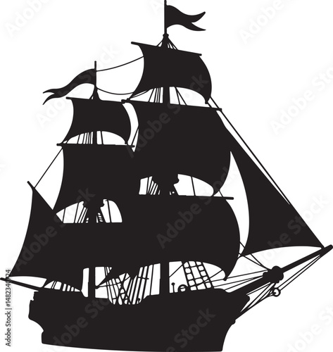 Sailing Ship on Ocean Waves Silhouette

Vintage Pirate Ship Vector Design

Modern Cargo Ship Silhouette Art

Navy Warship at Sea Silhouette Scene

Cruise Ship Under Sunset Vector