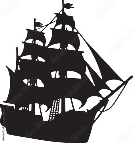 Sailing Ship on Ocean Waves Silhouette

Vintage Pirate Ship Vector Design

Modern Cargo Ship Silhouette Art

Navy Warship at Sea Silhouette Scene

Cruise Ship Under Sunset Vector