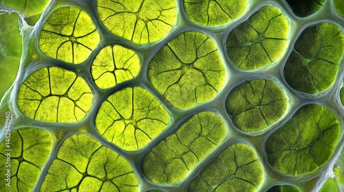 Micrograph of plant cells in a woody dicot stem showing vascular tissue structure and cell wall details under a microscope for botanical and scientific education use
