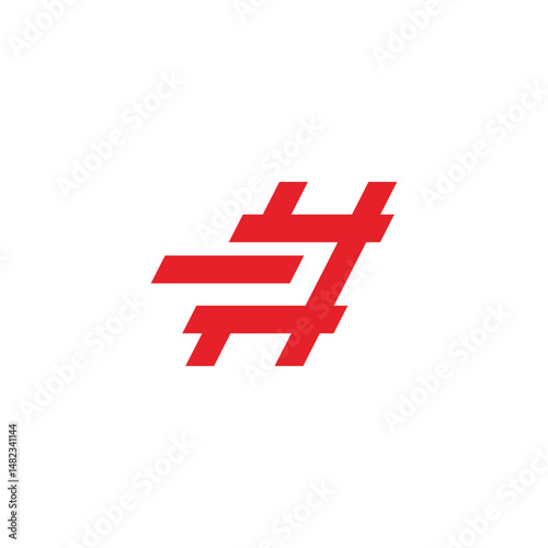 Modern hashtag social network logo design