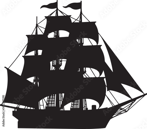 Sailing Ship on Ocean Waves Silhouette

Vintage Pirate Ship Vector Design

Modern Cargo Ship Silhouette Art

Navy Warship at Sea Silhouette Scene

Cruise Ship Under Sunset Vector