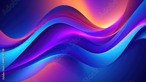 Colorful waves of purple and blue blend together in a vibrant abstract pattern