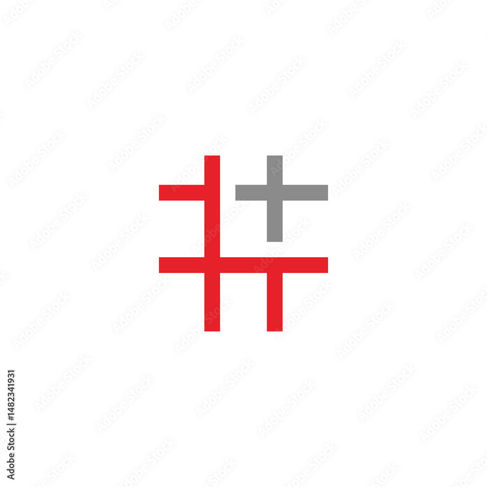 Fototapeta premium Modern hashtag social network logo design