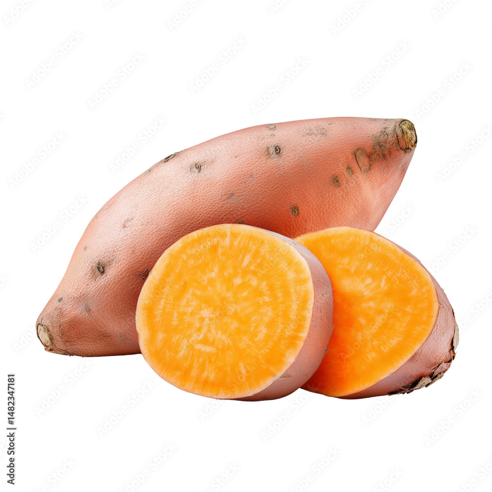 Sweet potato isolated on white