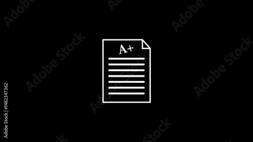 HD Animated A+ Grade Document Icon – Perfect Score Visual.