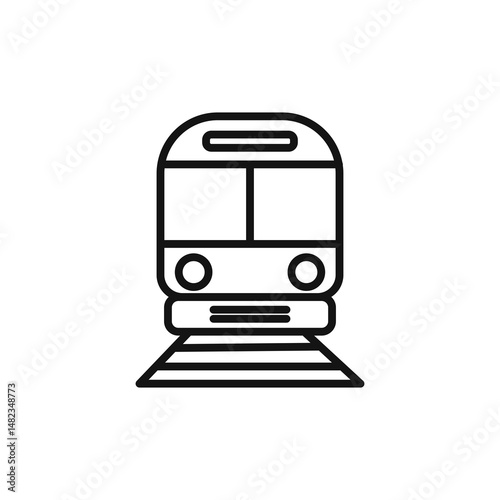train icon on white background. Editable stroke.