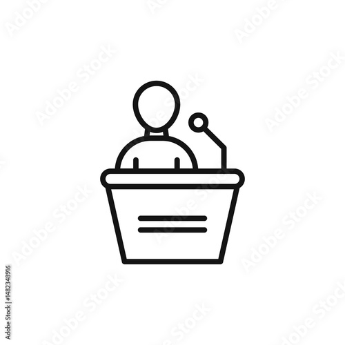 speaker icon on white background. Editable stroke.