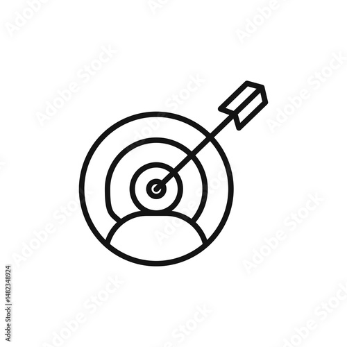 targeted marketing icon on white background. Editable stroke.