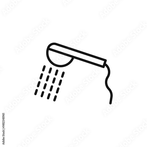 shower icon on white background. Editable stroke.