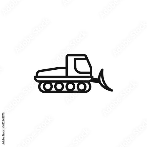 snowcat icon on white background. Editable stroke.