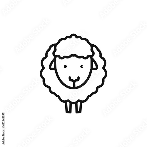 sheep icon on white background. Editable stroke.