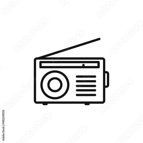 radio icon on white background. Editable stroke.