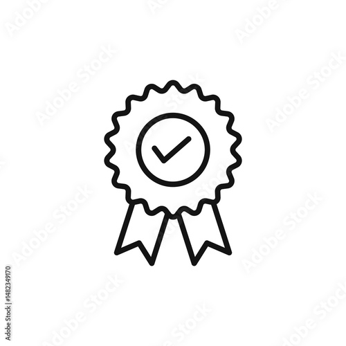 rosette icon on white background. Editable stroke.