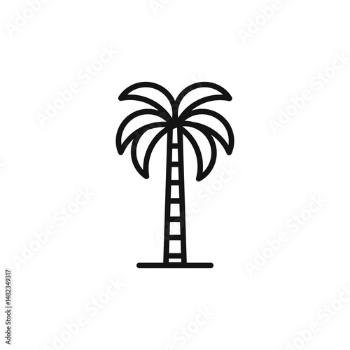 palm tree icon on white background. Editable stroke.