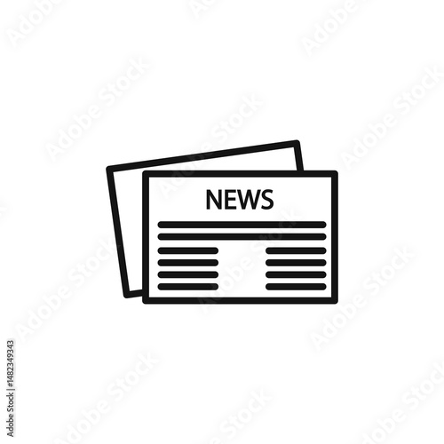newspaper icon on white background. Editable stroke.