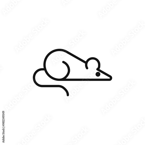 mouse icon on white background. Editable stroke.