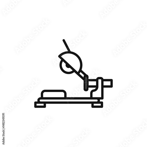 miter saw icon on white background. Editable stroke.