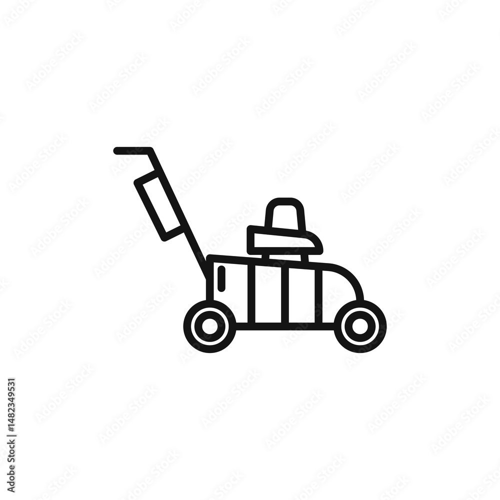 lawn mowers icon on white background. Editable stroke. lawn mowers icon on white background. Editable stroke.