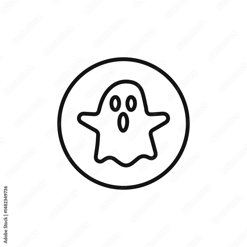 ghost icon on white background. Editable stroke. ghost icon on white background. Editable stroke.