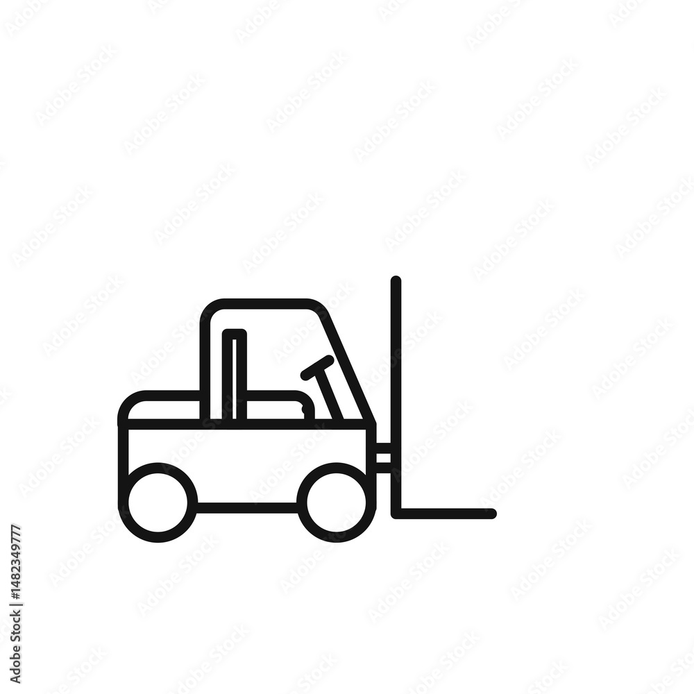 forklift loader icon on white background. Editable stroke. forklift loader icon on white background. Editable stroke.