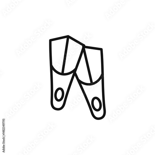 flippers vector icon on white background. Editable stroke.