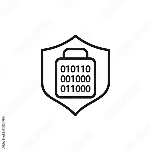 encryption icon on white background. Editable stroke.