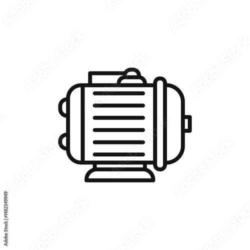 electric motor icon on white background. Editable stroke.