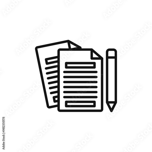 claims icon on white background. Editable stroke.