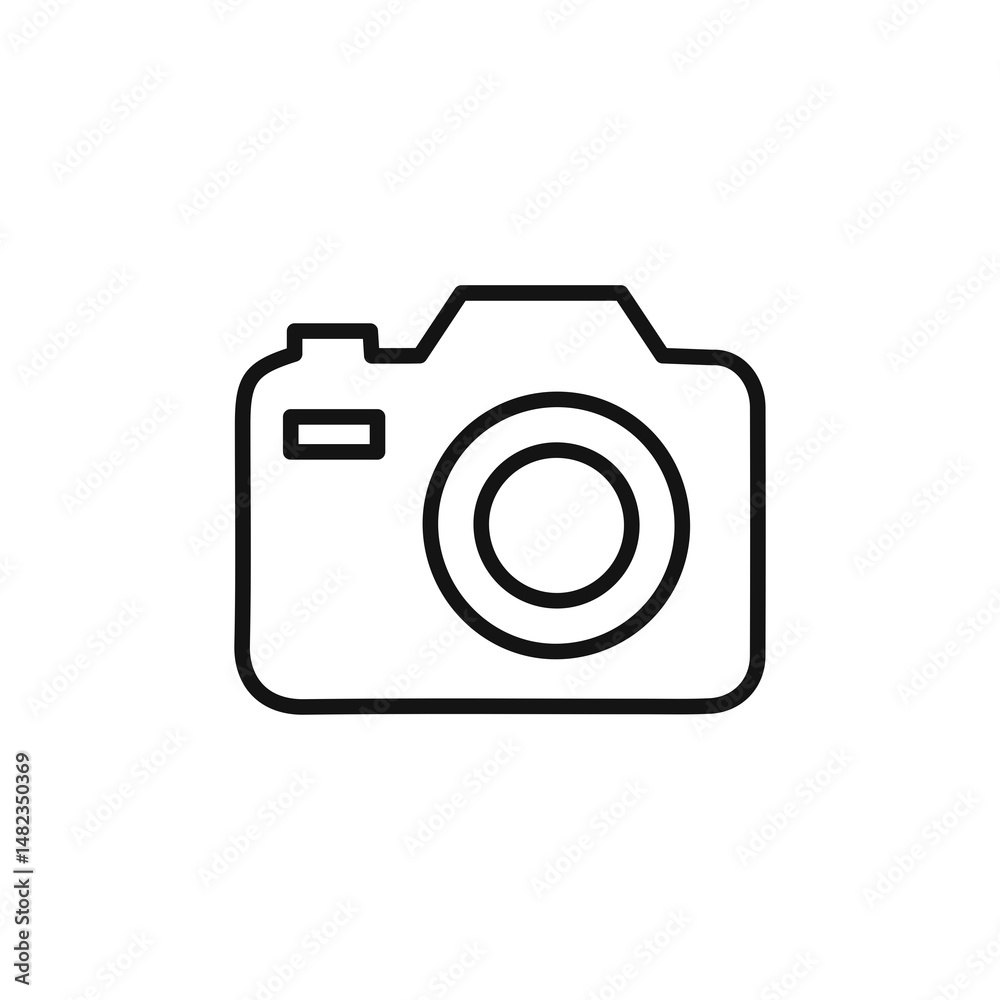 camera icon on white background. Editable stroke. camera icon on white background. Editable stroke.