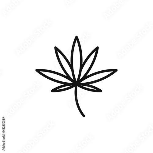 cannabis leaf icon on white background. Editable stroke.