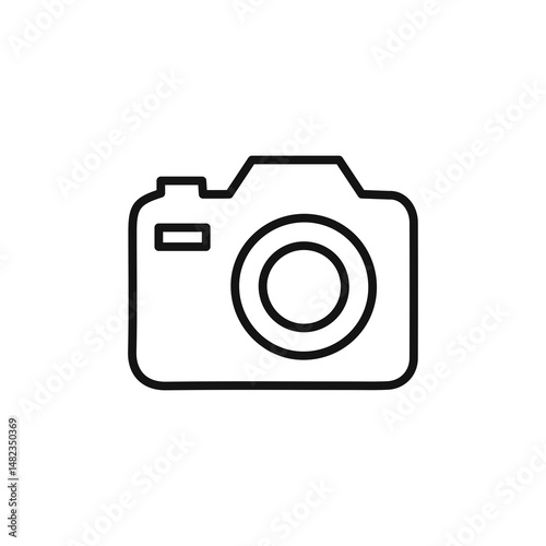 camera icon on white background. Editable stroke.