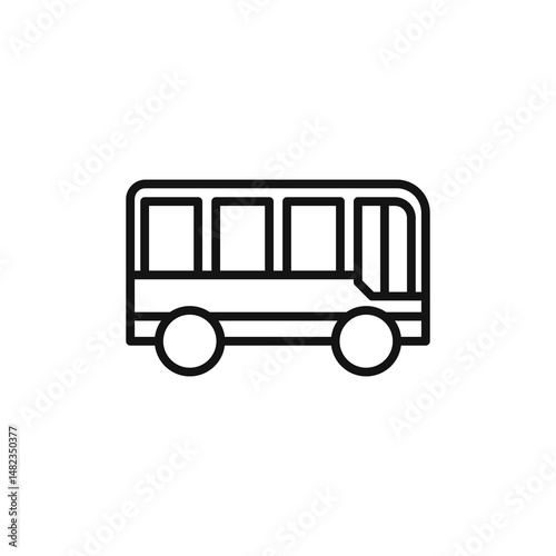 bus icon on white background. Editable stroke.