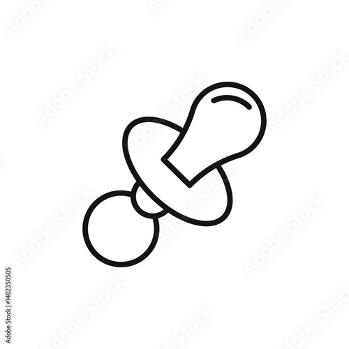 baby pacifier icon on white background. Editable stroke.