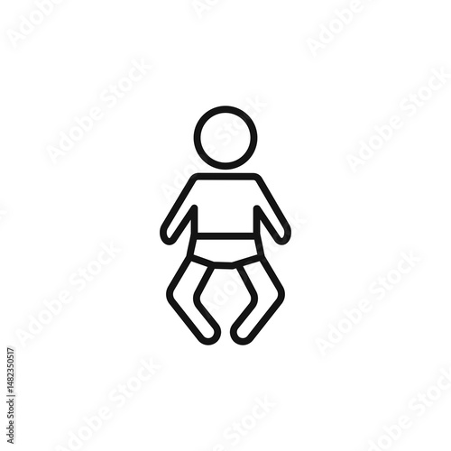 baby changing icon on white background. Editable stroke.