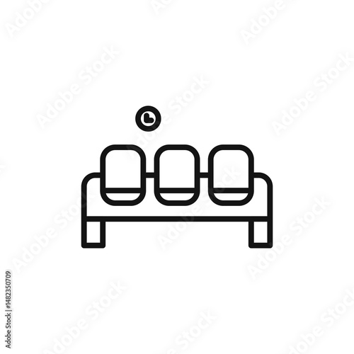 Waiting room icon on white background. Editable stroke.
