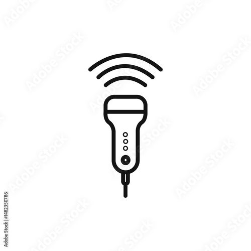 Ultrasound icon on white background. Editable stroke.