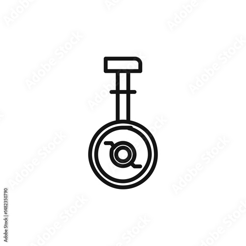 Unicycle icon on white background. Editable stroke.
