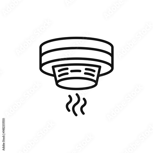 Smoke alarm icon on white background. Editable stroke.
