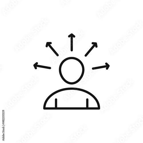 Self Awareness icon on white background. Editable stroke.