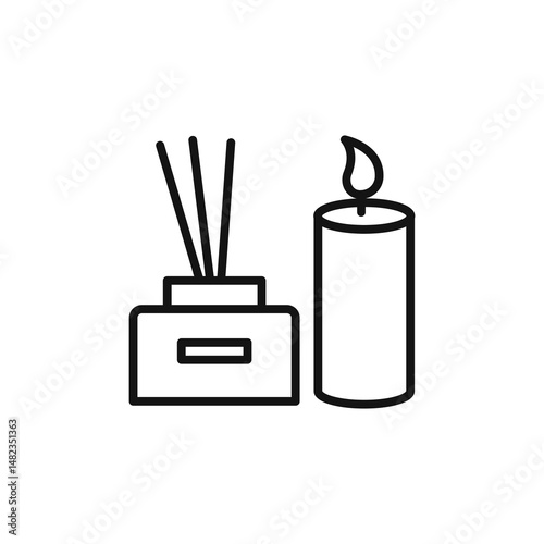 Scented Candle icon on white background. Editable stroke.