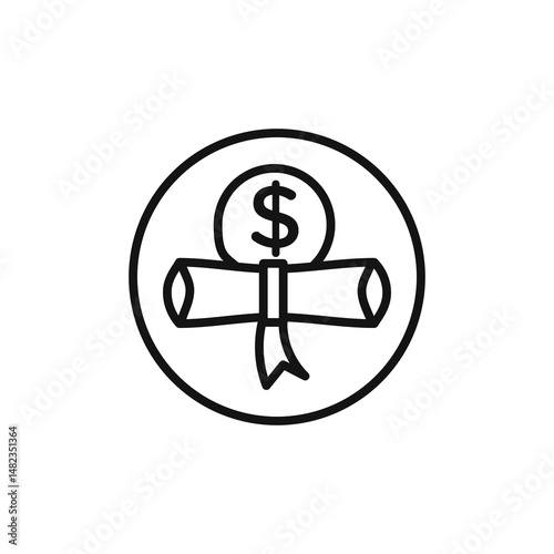 Scholarship icon on white background. Editable stroke.