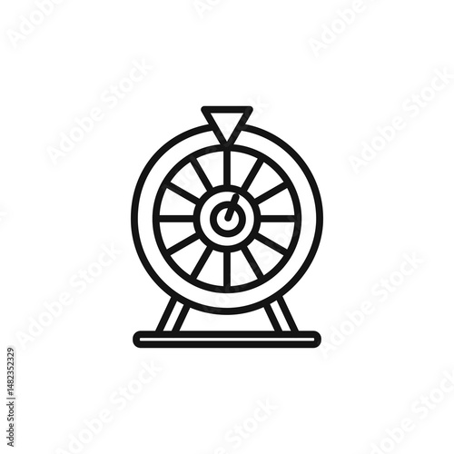 Lottery icon on white background. Editable stroke.