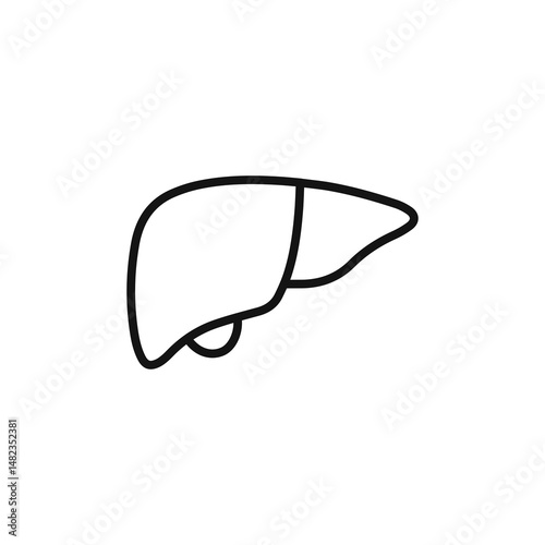Liver icon on white background. Editable stroke.