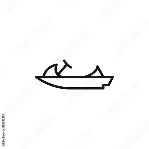 Jet ski icon on white background. Editable stroke.
