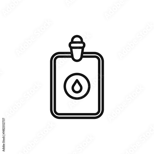 Hot water bottle icon on white background. Editable stroke.