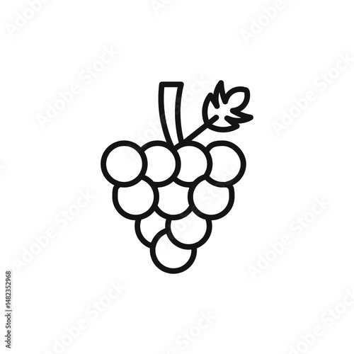 Grapes icon on white background. Editable stroke.