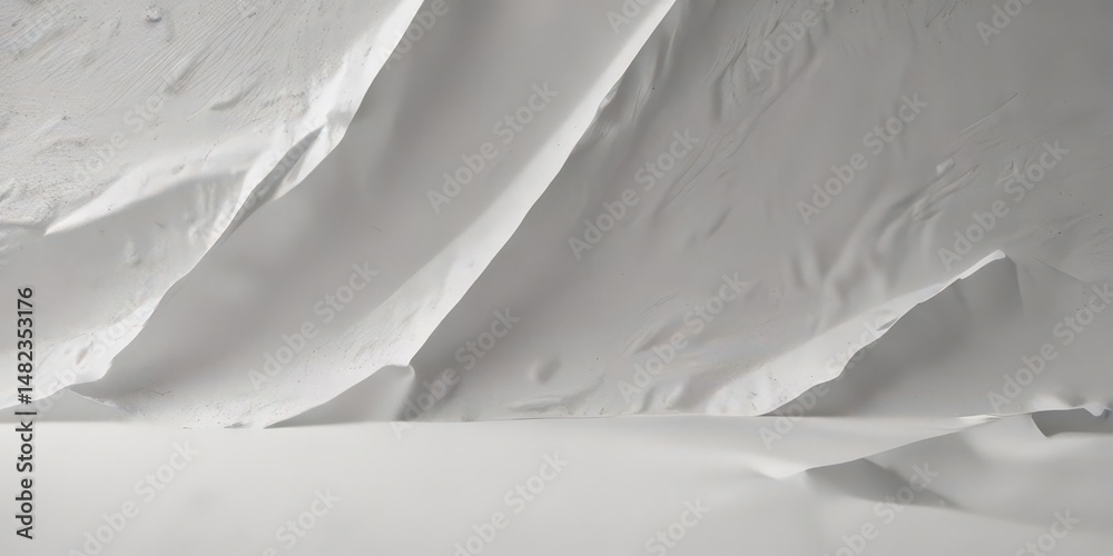 Fototapeta premium Subtly creased white poster, wrinkled texture, paper surface, scene, uneven, surface