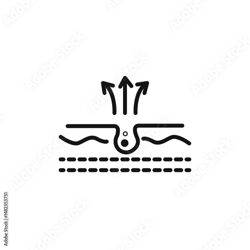 Cleansing Clogged Deep Pore icon on white background. Editable stroke.